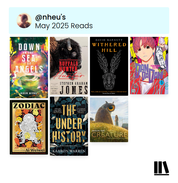 May's reads via The StoryGraph